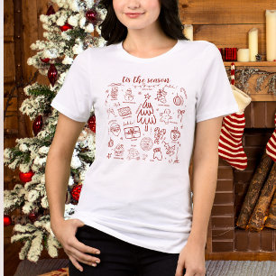 Verspielte handgezeichnete Doodle-Rotfärbung Tri-Blend Shirt