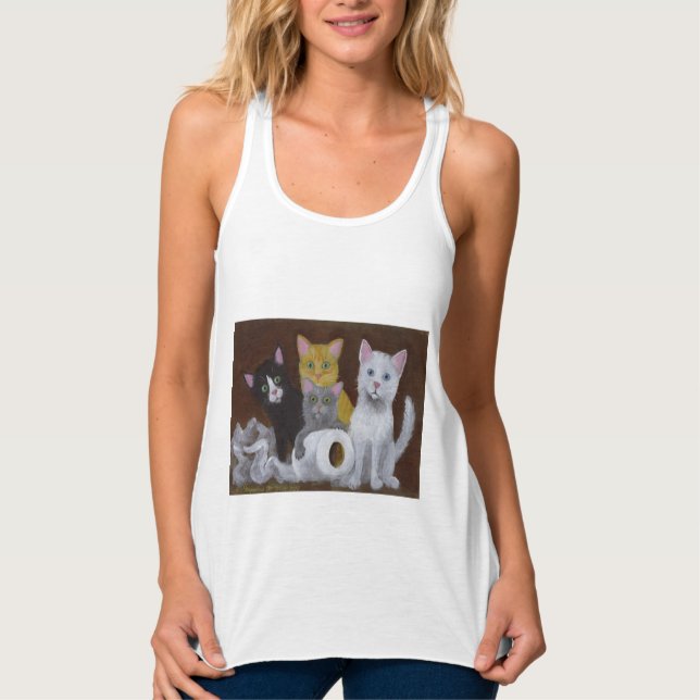 Verspielte Kätzchen Tank Top (Vorderseite)