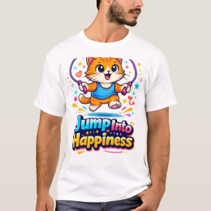 Verspielte Katze springt Seil – Süßes aktives Kätz T-Shirt