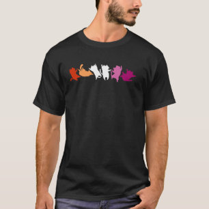 Verspielte Katzen in Lesben-Stolz-Farben Cute & Lu T-Shirt