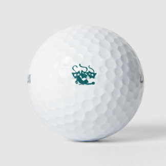 Verspielte Katzen mit Wollknäueln Süße Illustratio Golfball