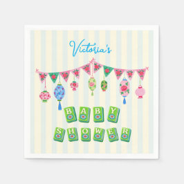 Verspielte Mahjong-Baby-Party Serviette