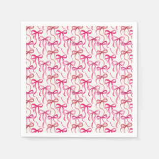 Verspielte Mehrfarbig Rosa Wasserfarbe Schleifen-B Serviette