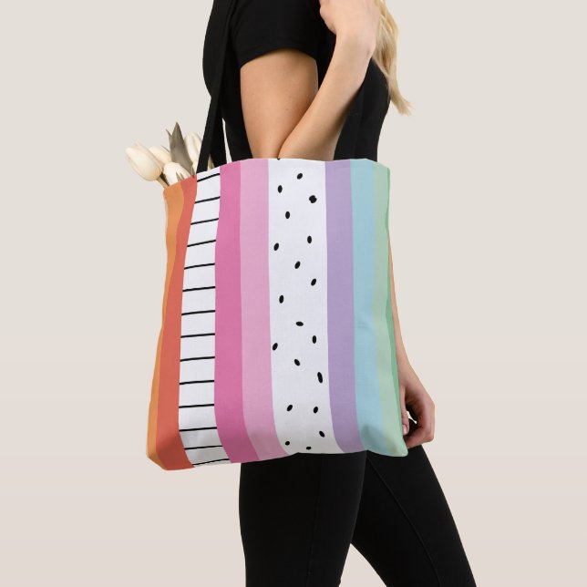 Verspielte Popstreifen Tasche (Von Nahem)