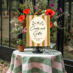 Verspielte Rot Rosa „Karten und Geschenke“ Hochzei Poster