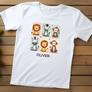 Verspielte Safari-Tier-Doodles Kleinkind T-shirt