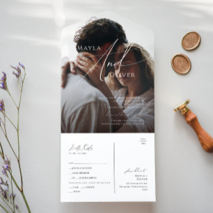 Verspielte Schrift Casual Foto Siegel und Senden A All In One Einladung