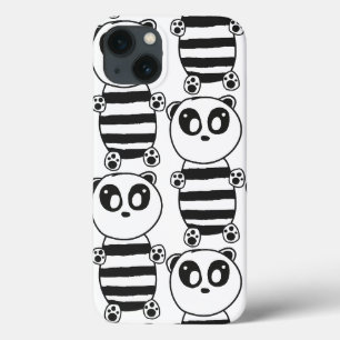 Verspielte Schwarz-Weiß-Panda-Kunst Case-Mate iPhone Hülle