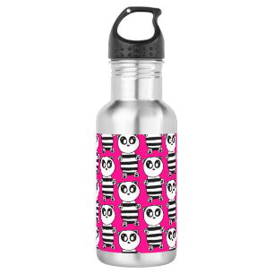 Verspielte Schwarz-Weiß-Panda-Kunst Edelstahlflasche