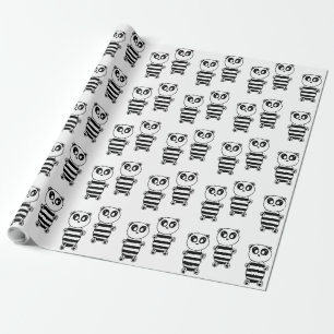 Verspielte Schwarz-Weiß-Panda-Kunst Geschenkpapier