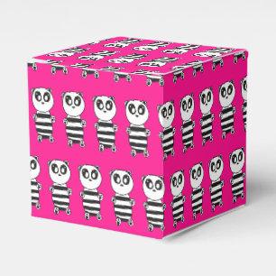 Verspielte Schwarz-Weiß-Panda-Kunst Geschenkschachtel
