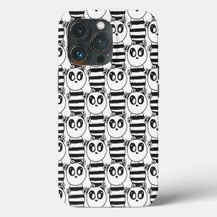 Verspielte Schwarz-Weiß-Panda-Kunst iPhone 13 Pro Hülle