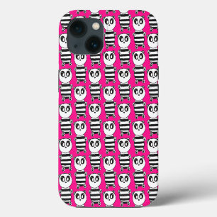 Verspielte Schwarz-Weiß-Panda-Kunst iPhone Hülle
