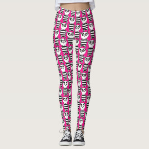 Verspielte Schwarz-Weiß-Panda-Kunst Leggings