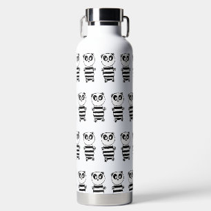 Verspielte Schwarz-Weiß-Panda-Kunst Trinkflasche