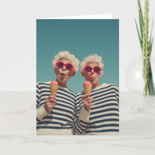 Verspielte Senioren-Sommer-Vibes Karte