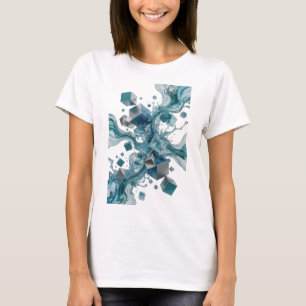 Verspielte silberne ABSTRACT ART Wearable Kunst T-Shirt
