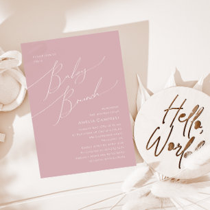 Verspielte staubige Rosen-Baby-Brunch-Einladung Einladung
