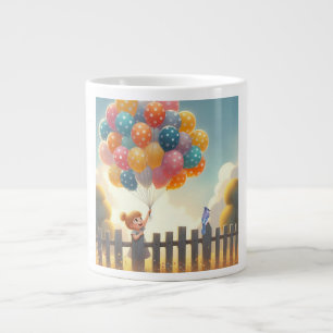 Verspielte/süße Ballonmädchen-Kunst Jumbo-Tasse