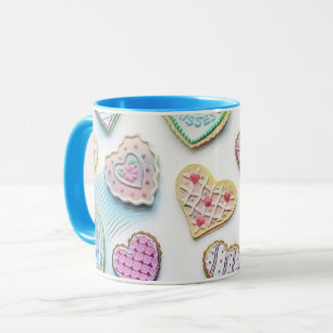Verspielte süße Herzen bunte Zeichnung   Tasse