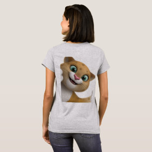 Verspielte süße Katze Cartoon Nahaufnahme T-Shirt