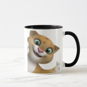 Verspielte süße Katze Cartoon Nahaufnahme Tasse