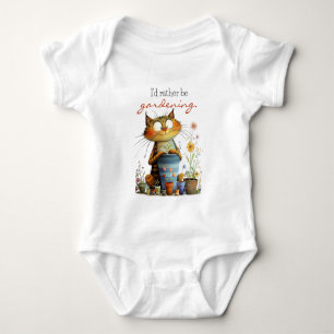 Verspielte süße Katze "Ich würde lieber gärtnern" Baby Strampler