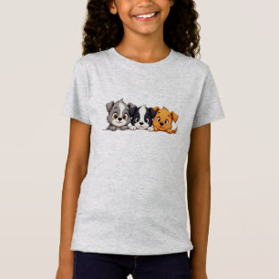 Verspielte Welpen Cartoon – Lustige Hunderausdrück T-Shirt
