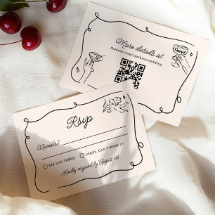Verspielte & Whimsische Cupid-Cherubs-Hochzeit RSVP Karte