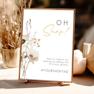 Verspielte Wildblume Oh Snap Hashtag‑Poster Poster