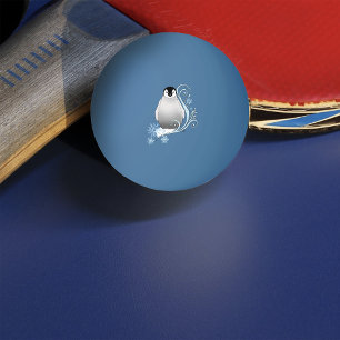 Verspielte Winter-Pinguin-Art-Nouveau-Schneeflocke Tischtennisball