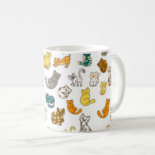 Verspielte, wunderliche gepunktete und gestreifte kaffeetasse