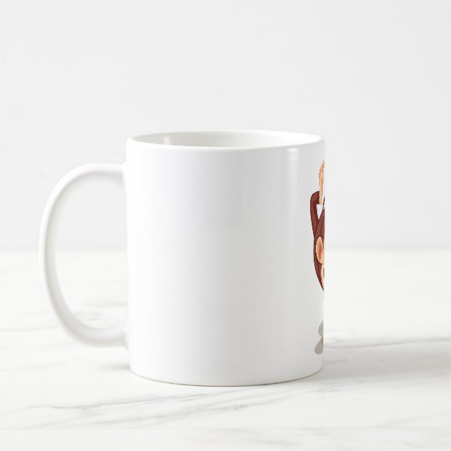 Verspielter Affe beim Handstand Süßes Tier Kaffeetasse (Links)