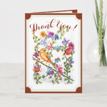 Verspielter Aquarell-Gelber Vogel DANKE