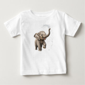 Verspielter Baby-Elefant plantscht im Fluss Cute W Baby T-shirt