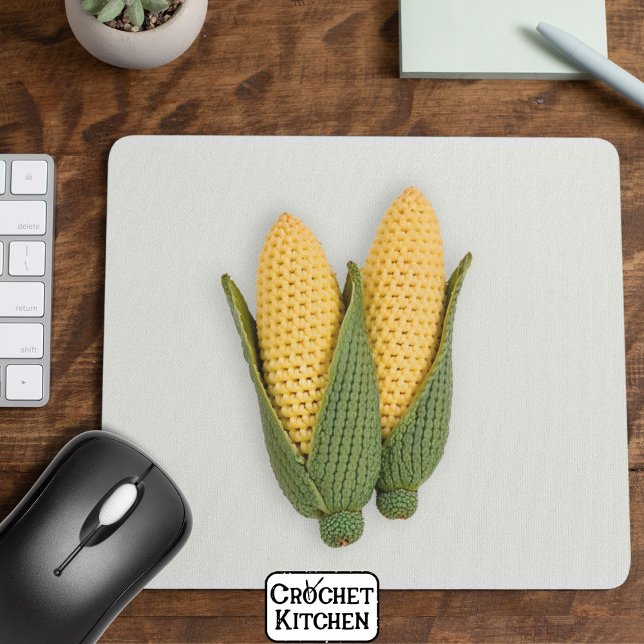 Verspielter Chic Oma's Garden Modern Crochet Corn Mousepad (Von Creator hochgeladen)