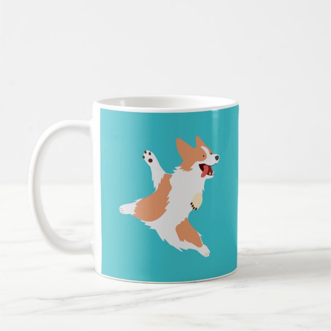 Verspielter Corgi Kaffeetasse (Links)