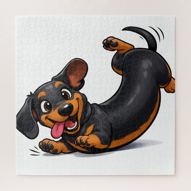Verspielter Dachshund-Welpe  (Vertikal)