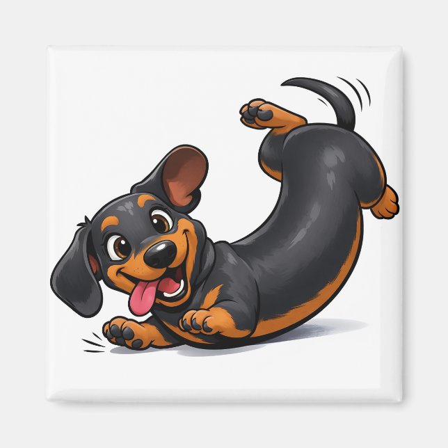 Verspielter Dachshund-Welpe  Magnet (Vorne)
