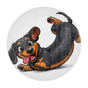 Verspielter Dachshund-Welpe  Schneidebrett