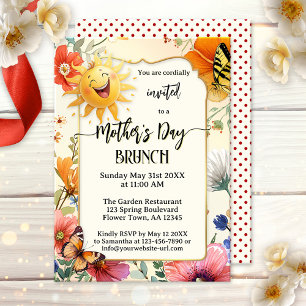 Verspielter glücklicher Muttertagbrunch Einladung