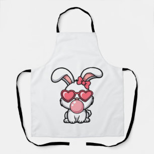 verspielter Kawaii-Hase mit Kaugummiblase Schürze