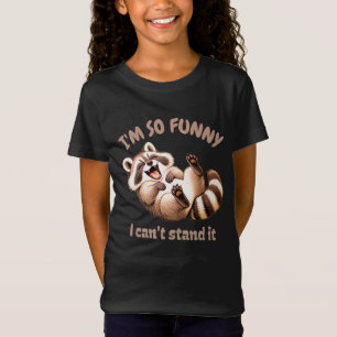 Verspielter Lachender Waschbär Cartoon T-Shirt