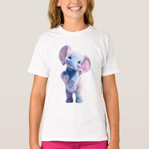 Verspielter Pastell-Wasserfarben-Galaxie-Elefant K T-Shirt