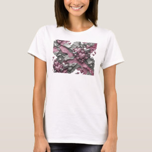 Verspielter Pinker ABSTRACT ART Mode Druck T-Shirt