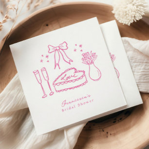 Verspielter Rosa-Bogen-Torte Champagner-Junggesell Serviette
