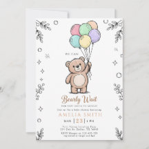Verspielter rosa-gelber Teddybär-Baby-Shower