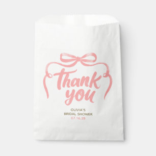 Verspielter rosa Schleifen-Handschrift-Hochzeitsda Geschenktütchen