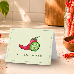 Verspielter roter Chili & Jalapeño Dankeschön Dankeskarte