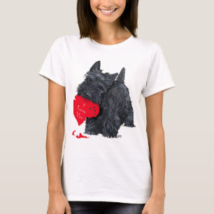 Verspielter Scottish Terrier zum Valentinstag T-Shirt